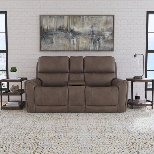 Carter - Power Reclining Loveseat With Console & Power Headrests & Lumbar - Cappuccino