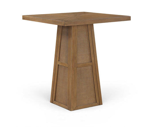 Fenwick - Cane, Oak Veneer And Solid Wood Bar Height Table