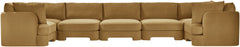 Hammond - Velvet Performance Fabric Upholstered 7 Piece U-Shaped Sectional