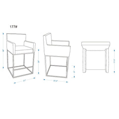 Ambassador - Counter Stool With Square Frame