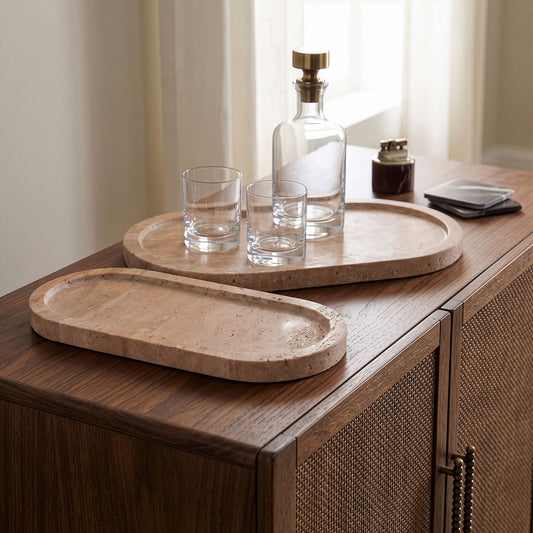 Vanta - Tray (Set of 2) - Travertine