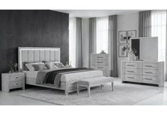 Elsie - 5 Piece King Bedroom Set - Light Gray