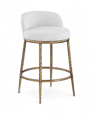 Ferro - Upholstered Counter Stool With Brushed Gold Base
