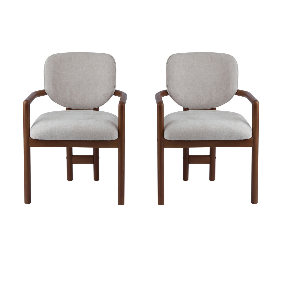 Upholstered Arm Dining Chairs (Set of 2)