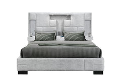 Oscar - King Bed Without Wood Trim - Gray