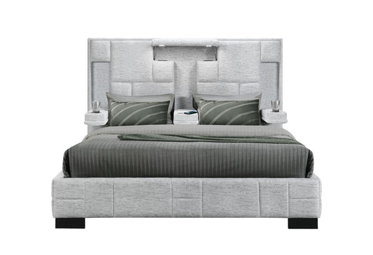 Oscar - Queen Bed Without Wood Trim - Gray