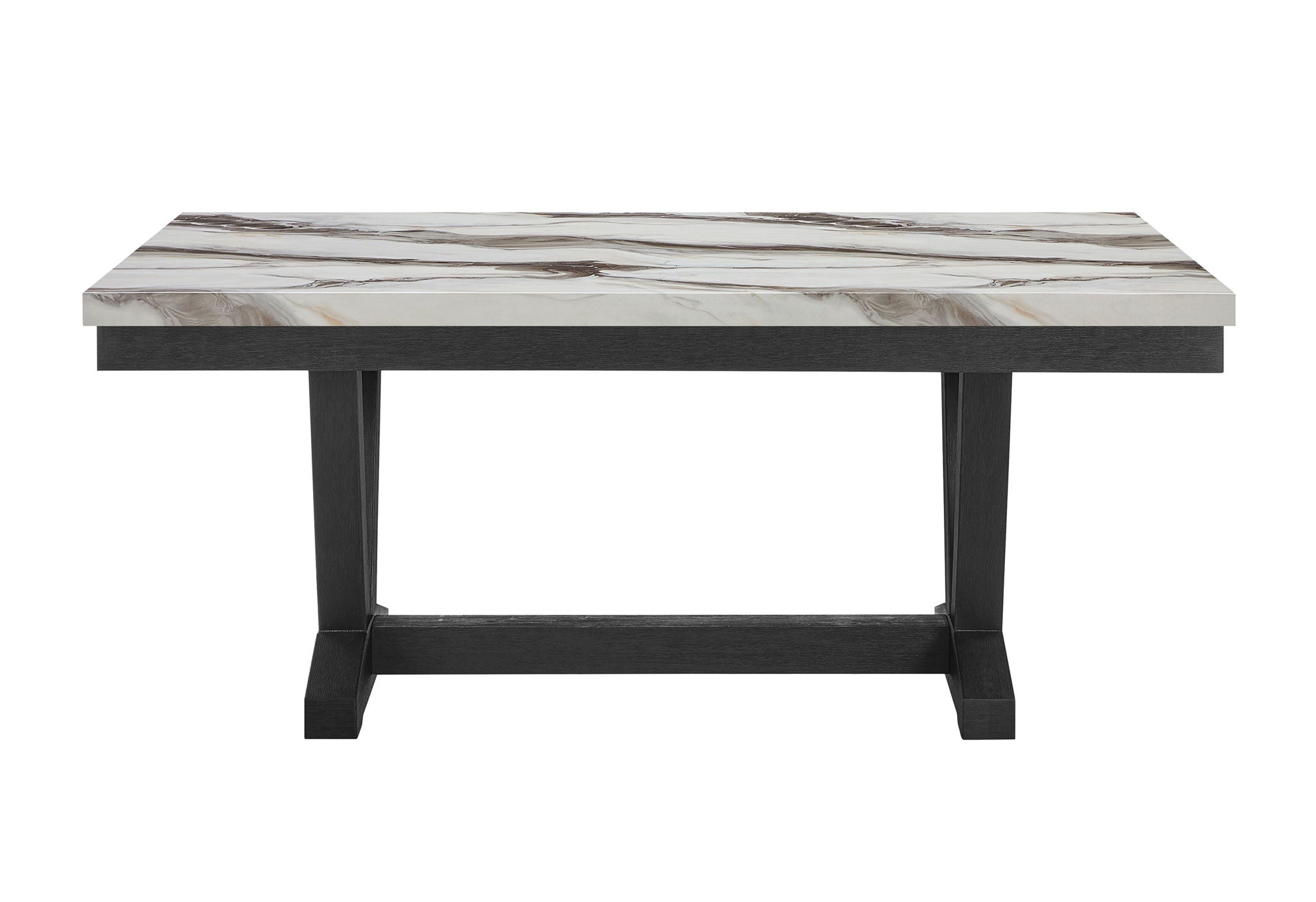 D1319 - 6 Piece Dining Room Set (Dining Table, 4 Dining Chair And Bench) - Black / Light Gray / White
