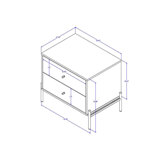 Jasper - Nightstand With 2 Drawers - Off White
