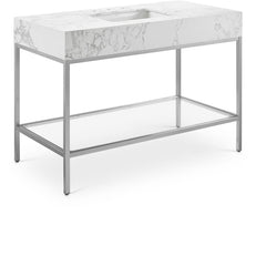 Marmo - Engineered Marble Bathroom Vanity With Chrome Base