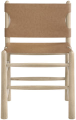 Santos - Vegan Leather Upholstered Dining Chair With Stained Natural Base (Set of 2)