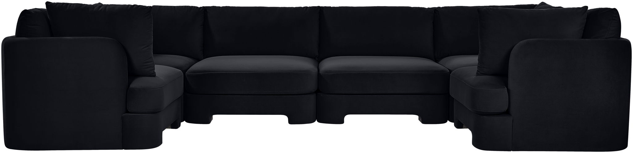 Hammond - Velvet Performance Fabric Upholstered 6 Piece U-Shaped Sectional