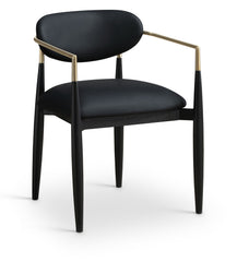 Riccio - Faux Leather Dining Arm Chair (Set of 2) - Black And Gold Frame