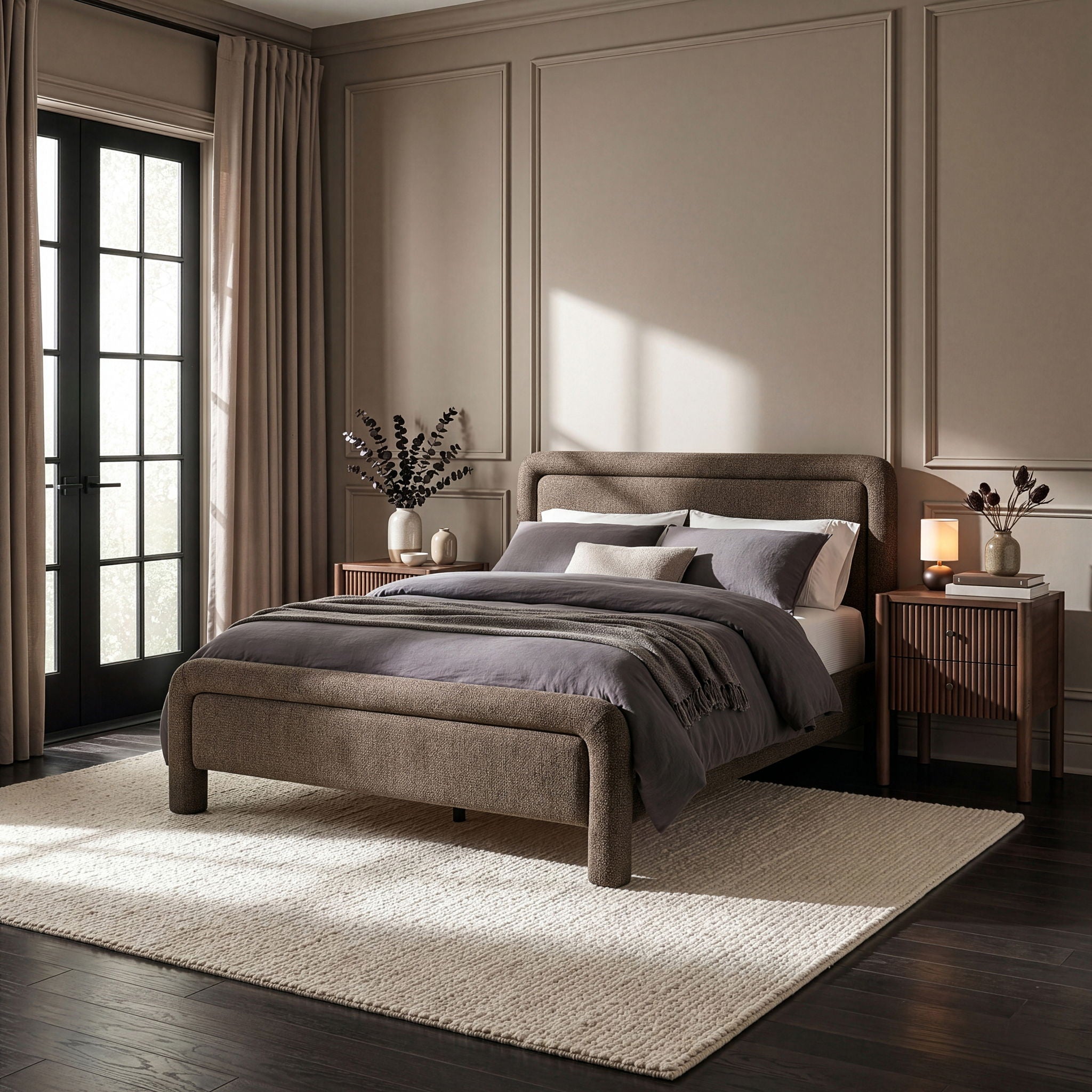 Baylor - Fabric With Interwoven Chenille Upholstered Bed