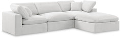Comfy - 4 Piece Velvet Modular Sectional With Chaise - White