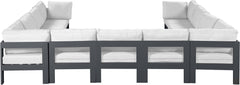 Nizuc - Outdoor Patio 11 Piece Modular Sectional With Gray Frame