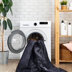 Maval - 2' X 3' Washable Area Rug - Black / Gray