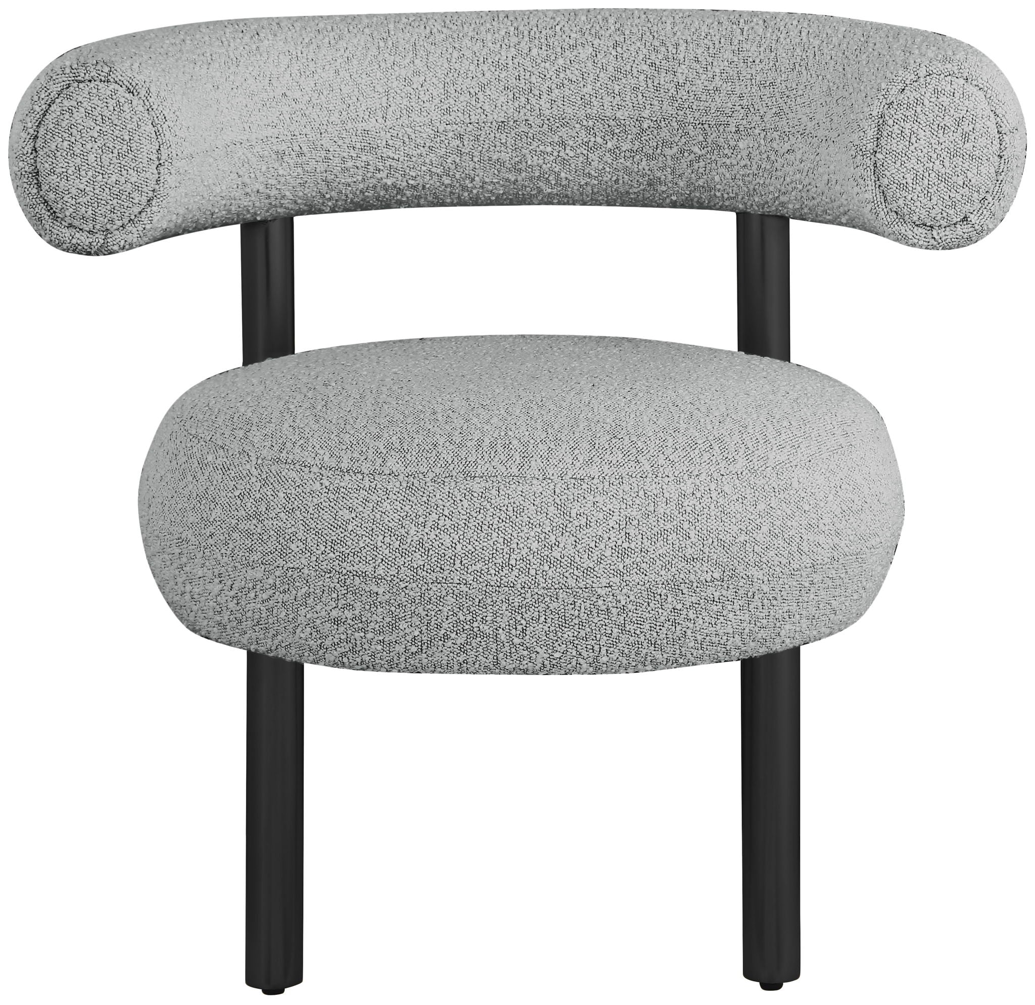 Bordeaux - Boucle Fabric Accent Chair With Black Legs