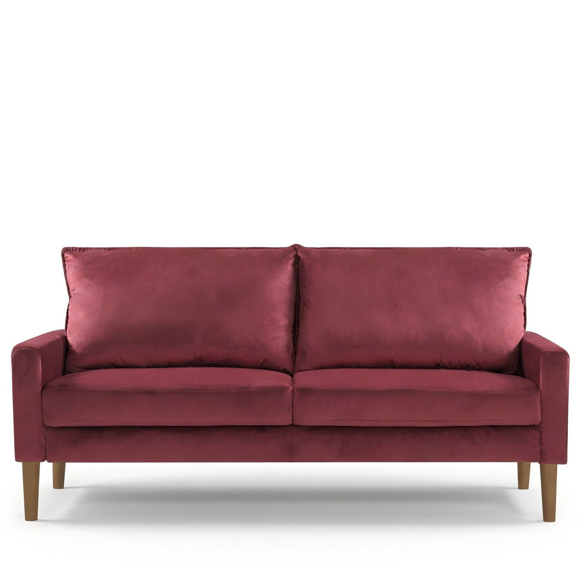 Upholstered Sofa, 3 Seater Couch For Living Room - Burgundy