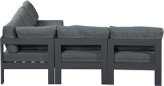 Nizuc - Outdoor Patio 5 Piece Modular Sectional With Gray Frame