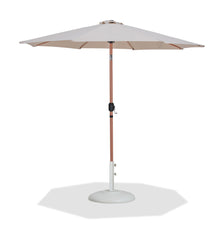 Fiji - Aluminum Patio Umbrella With Round White And Teak Base