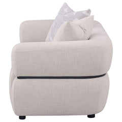 Jeanette - 73" Fabric Upholstered Round Arm Loveseat - Beige