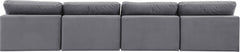 Comfy - Velvet Modular Armless Sofa 4 Seats