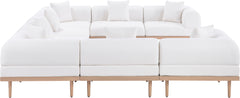 Laguna - 8 Piece Resilient Water Resistant Fabric 142" Upholstered Outdoor Patio Modular Sectional