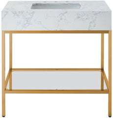 Marmo - Engineered Marble Bathroom Vanity With Gold Base