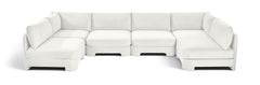 Hammond - Velvet Performance Fabric Upholstered 6 Piece U-Shaped Armless Sectional