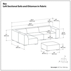 Rex - Handcrafted Sectional Sofa And Ottoman