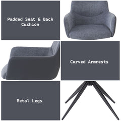 Hester - Arm Chair (Set of 2) - Gray
