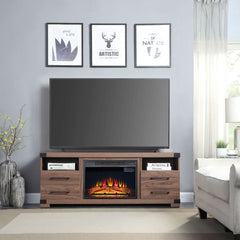 Electric Fireplace With Remote Control For Indoor Heating - Black