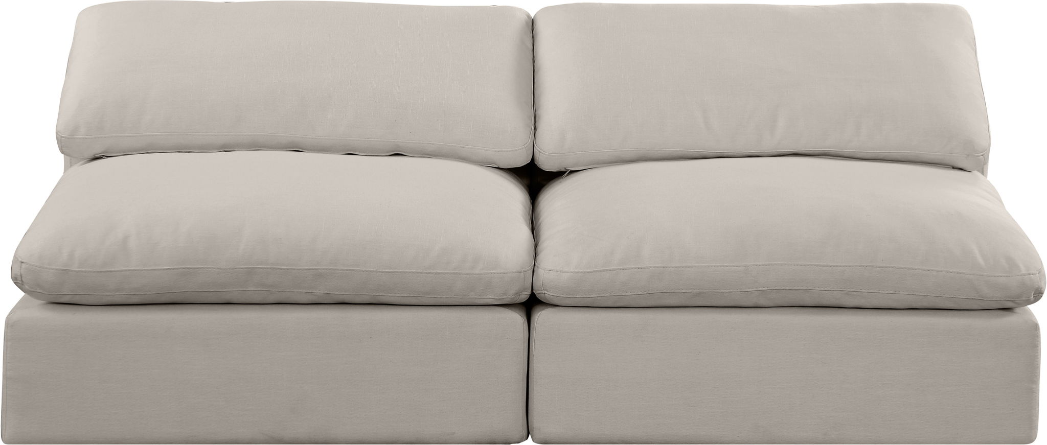 Comfy - Linen Modular Armless Sofa 2 Seats