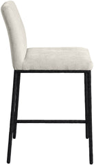 Reeves - Chenille Fabric Upholstered Counter Stool (Set of 2) - Black Base