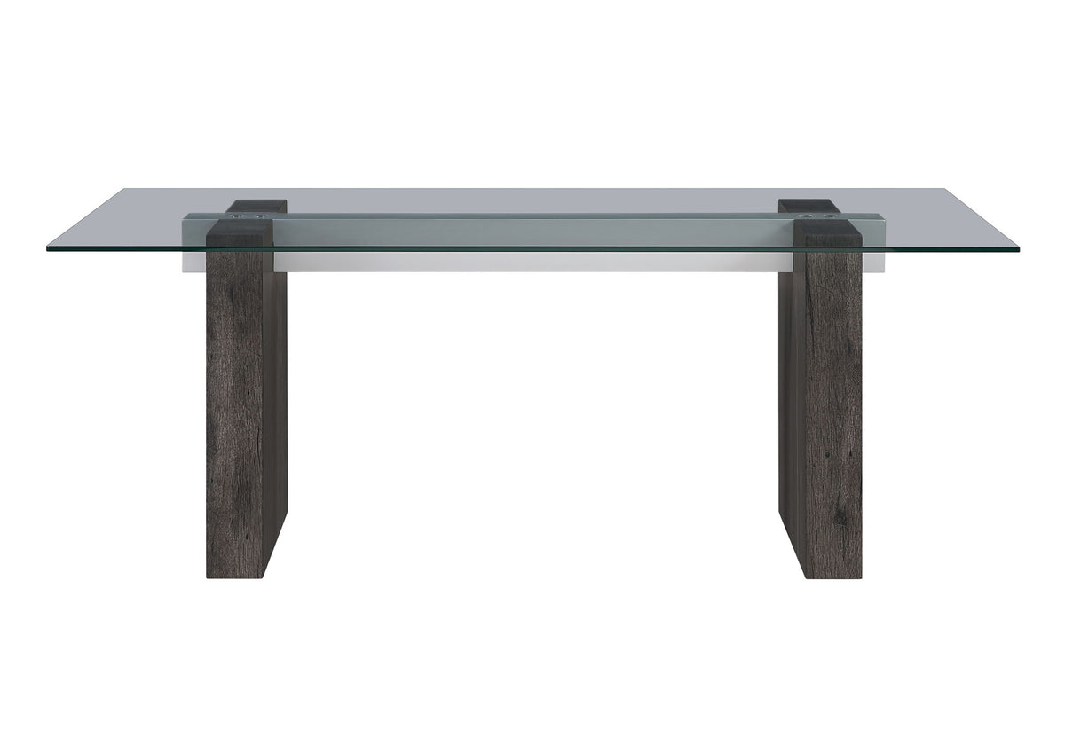 D4238 - Dining Table - Clear / Dark Brown