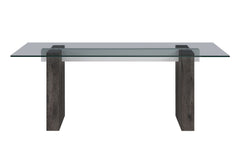 D4238 - Dining Table - Clear / Dark Brown