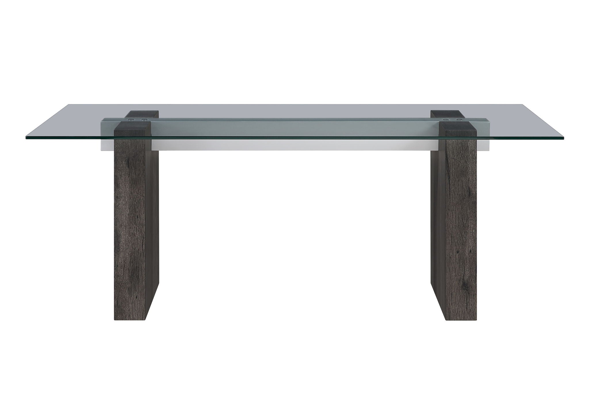 D4238 - 5 Piece Dining Room Set (Dining Table And 4 Dining Chairs) - Clear / Dark Brown / Light Gray