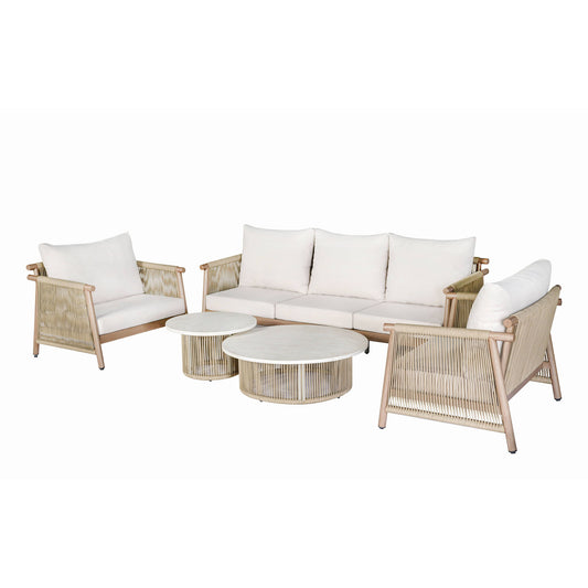 Zira - 5 Piece Patio Sofa Set - Beige