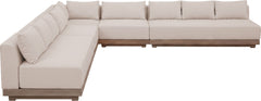 Solace - Olefin Fabric 5 Piece Outdoor Patio Modular Sectional