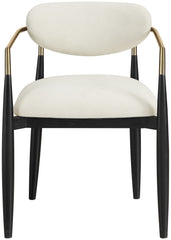 Riccio - Fabric Dining Arm Chair (Set of 2) - Black And Gold Frame