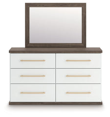 Kendanport - 4 Pc. - King Platform Bed, Dresser, Mirror And Nightstand - Brown / White