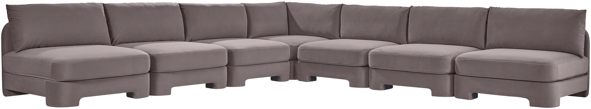 Hammond - Velvet Performance Fabric Upholstered 7 Piece Armless Sectional