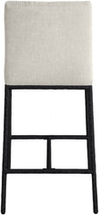 Reeves - Chenille Fabric Upholstered Counter Stool (Set of 2) - Black Base