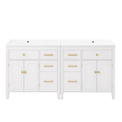 2 Piece Freestanding Bathroom Vanity Set With Sink Top, Reversible Dual Layout