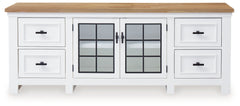 Ashbryn - Extra Large TV Stand - White / Natural