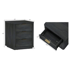 Evelyn - Nightstand With 3 Drawers, Smooth Rounded Edges