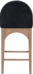 Waldorf - Chenille Stool With Natural Legs
