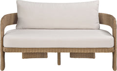 Sandbay - Olefin Water Resistant Fabric And Wicker Outdoor Patio Loveseat