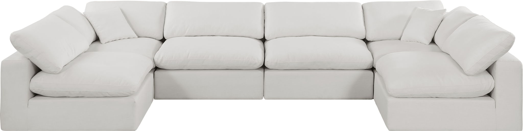 Comfy - 6 Piece Linen Modular Armless Sectional
