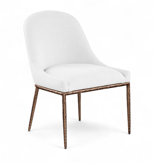 Ferro - Upholstered Dining Side Chair With Brushed Bronze Legs